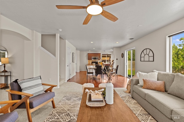 11422 W Darkwood St, Star, ID 83669 - living area with plenty of natural light, a ceiling fan, and recessed lighting