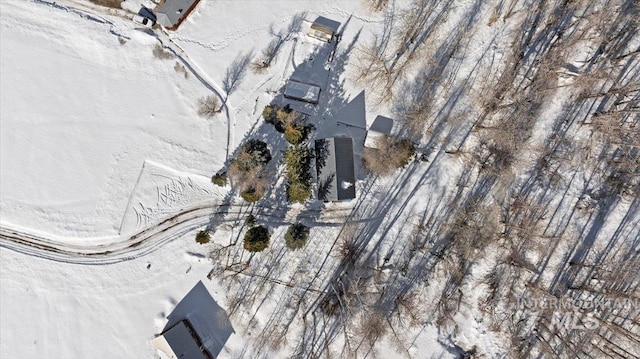 view of snowy aerial view