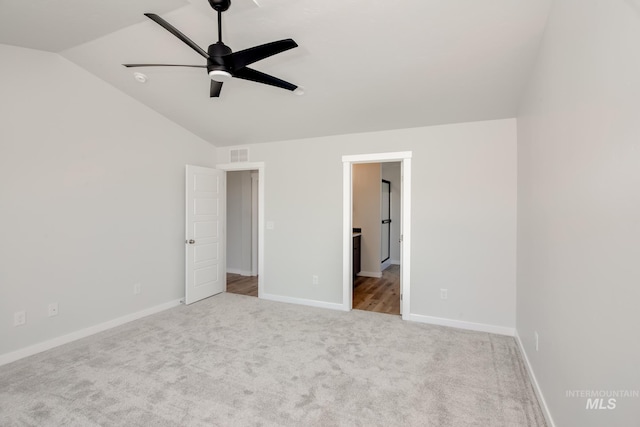 8172 E Red Horse St, Nampa, ID 83687 - unfurnished bedroom featuring lofted ceiling, carpet floors, baseboards, and ceiling fan