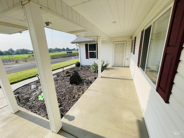 view of patio with a rural view