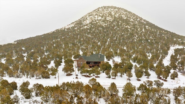 bird's eye view with a mountain view