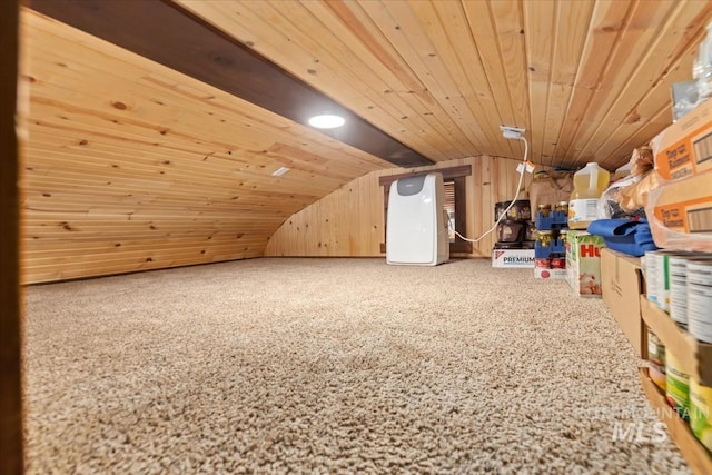 additional living space with wood ceiling and vaulted ceiling