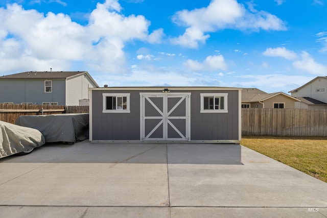 view of shed