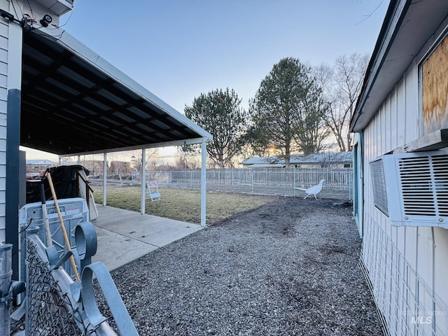 view of yard featuring a patio area and fence