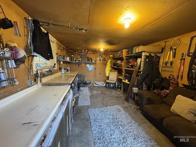 kitchen with concrete flooring