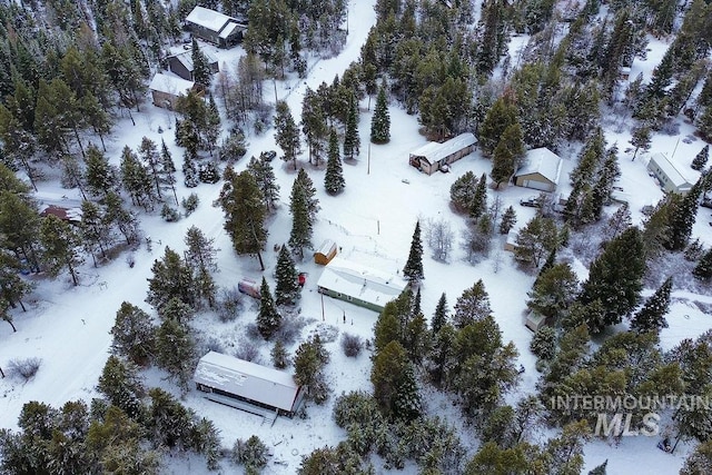 view of snowy aerial view