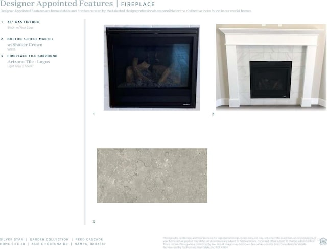 4541 E Fortuna Dr, Nampa, ID 83687 - detailed view of a tiled fireplace