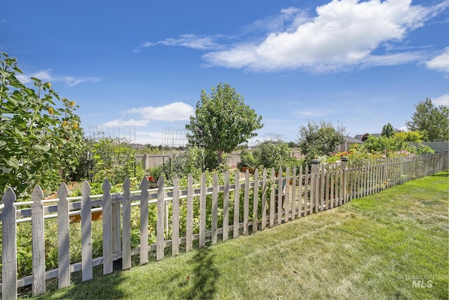 view of yard featuring fence