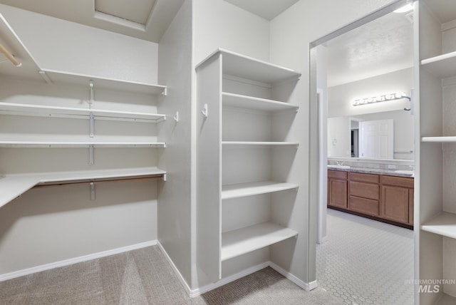 storage area featuring a sink