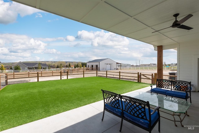 518 Bass Run Ln, Marsing, ID 83639 - view of patio featuring a ceiling fan, a view of rural / pastoral area, and outdoor dining space