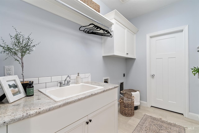 5404 S Palatino Ave, Meridian, ID 83642 - laundry room with hookup for an electric dryer, cabinet space, and washer hookup