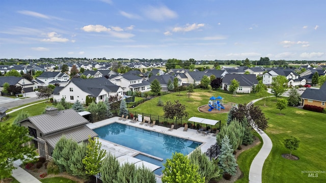 5404 S Palatino Ave, Meridian, ID 83642 - aerial view of residential area featuring a pool