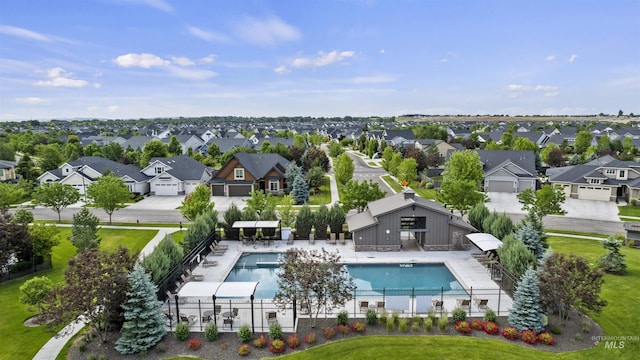 5404 S Palatino Ave, Meridian, ID 83642 - aerial perspective of suburban area with a pool