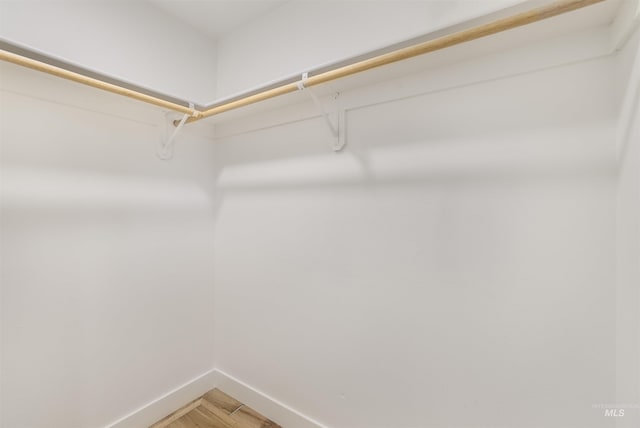 spacious closet with light wood finished floors