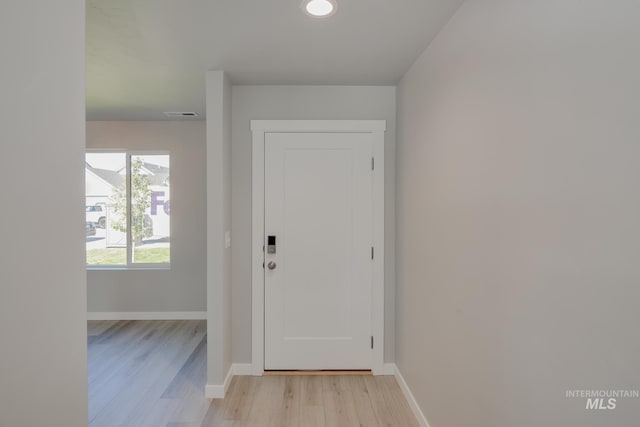 entryway featuring light wood-type flooring