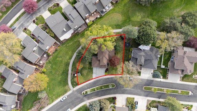 aerial view featuring a residential view