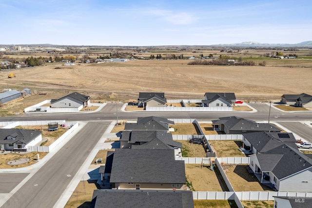aerial view with a residential view and a mountain view