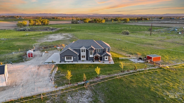 17293 Goodson Rd, Caldwell, ID 83607 - aerial view at dusk with a rural view