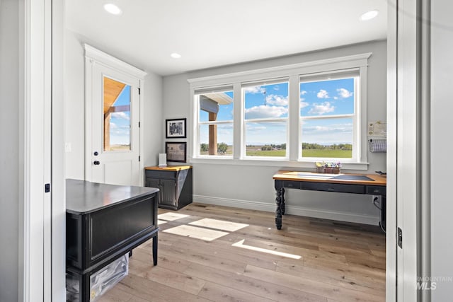 17293 Goodson Rd, Caldwell, ID 83607 - interior space with light wood-style flooring, baseboards, and recessed lighting