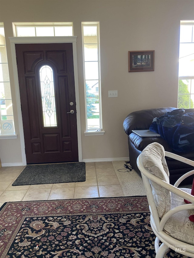 view of tiled foyer entrance