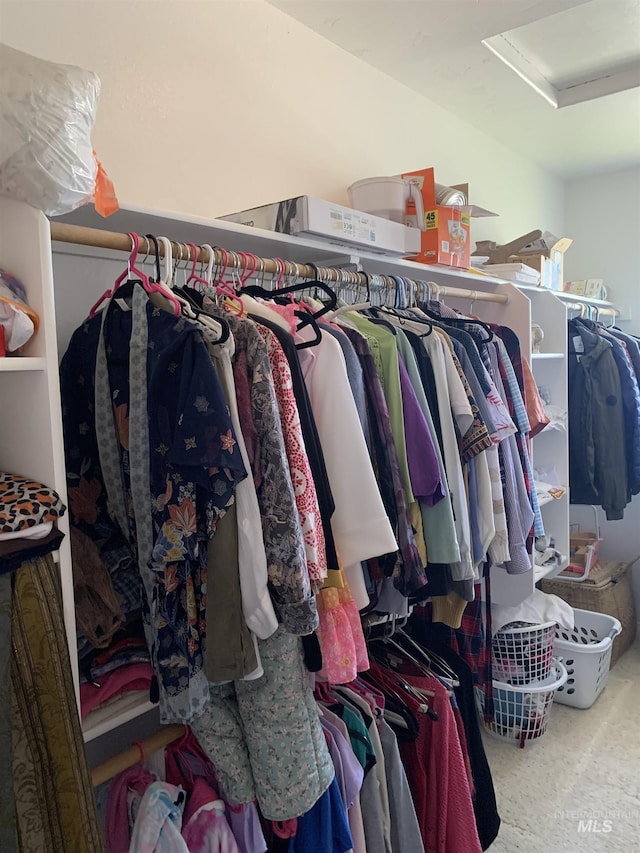 spacious closet with carpet flooring