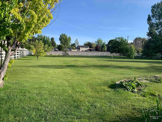 view of yard featuring a rural view