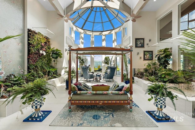 view of terrace featuring an outdoor living space