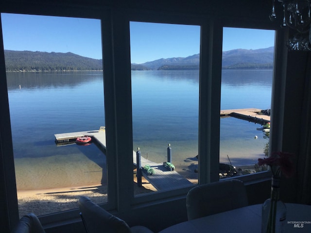 view of water feature with a mountain view