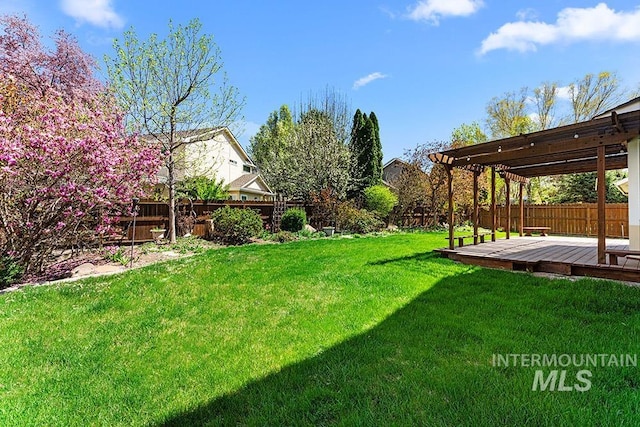 1472 N Watson Ave, Eagle, ID 83616 - view of yard featuring a wooden deck