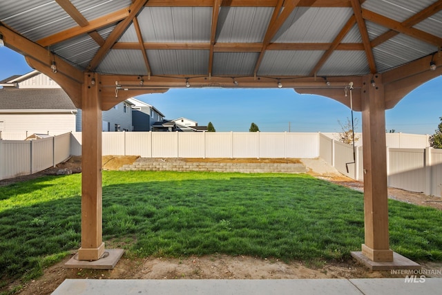 view of yard featuring a gazebo