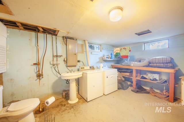 3132 8th St Unit C, Lewiston, ID 83501 - basement featuring independent washer and dryer and electric panel