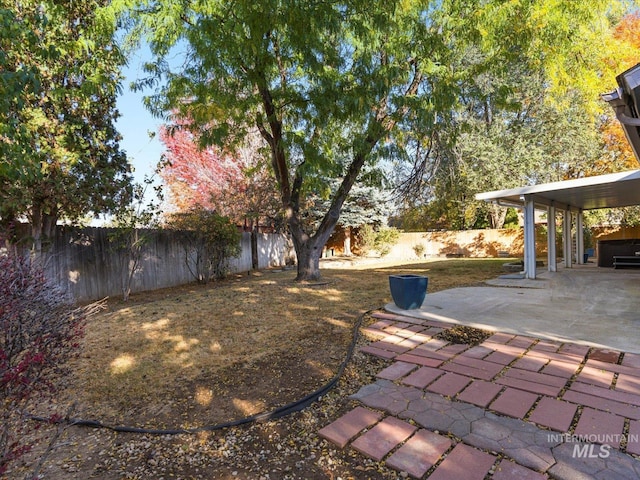 view of yard featuring a patio