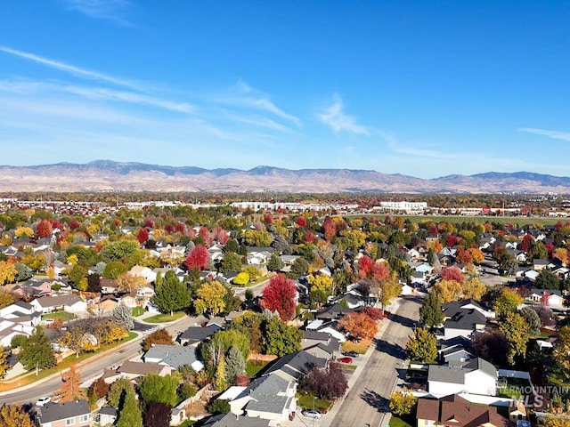 aerial view with a mountain view