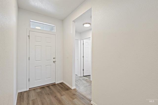 entrance foyer featuring wood finished floors and baseboards