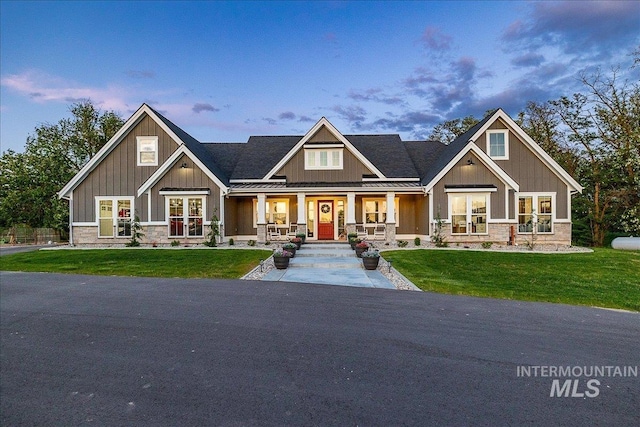 3800 Birch Ln, Emmett, ID 83617 - craftsman-style house featuring board and batten siding, covered porch, and stone siding