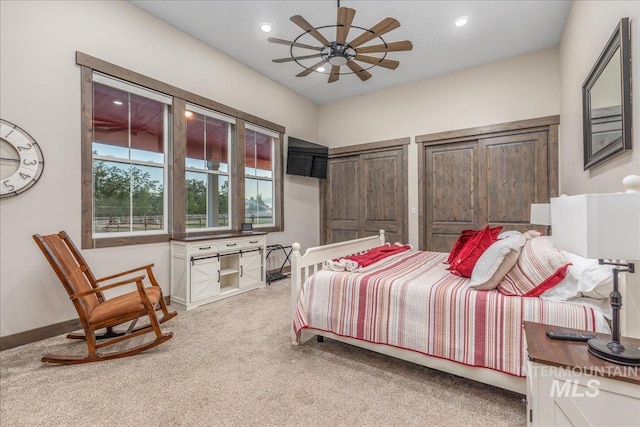 3800 Birch Ln, Emmett, ID 83617 - bedroom featuring light colored carpet, recessed lighting, and baseboards
