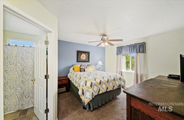 bedroom featuring ceiling fan