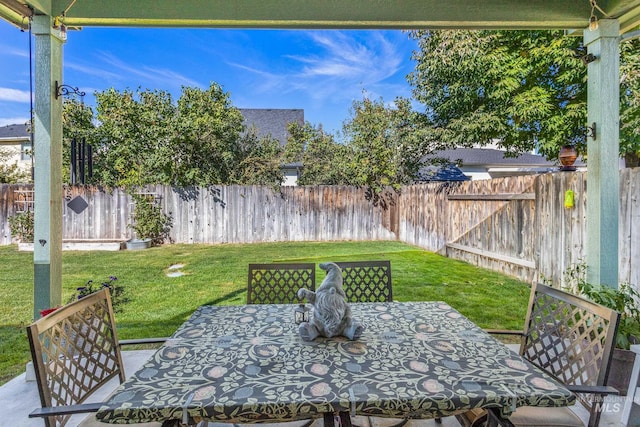 view of patio / terrace featuring a fenced backyard