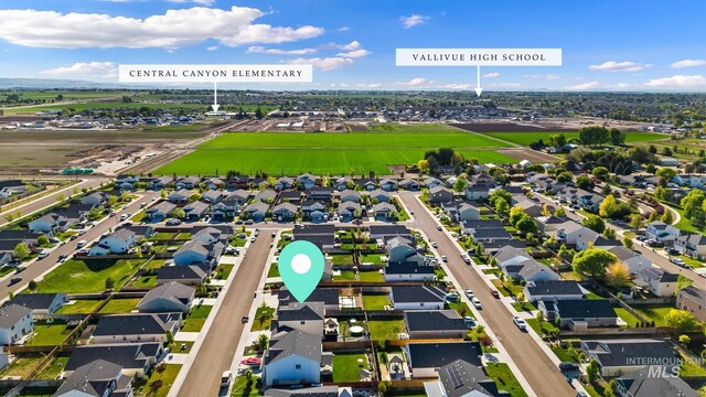 aerial view of residential area