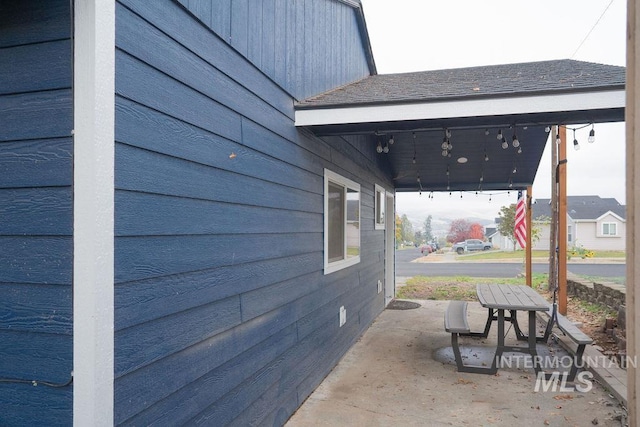 view of patio featuring a residential view