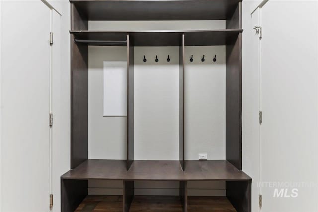 mudroom featuring hardwood / wood-style floors