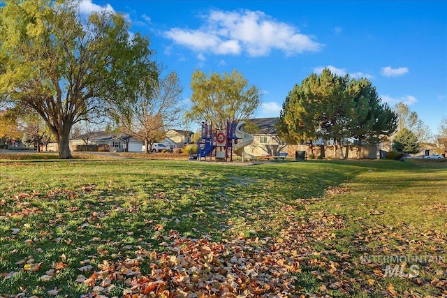 view of yard featuring a playground