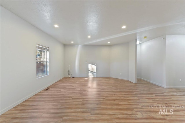 interior space with light hardwood / wood-style flooring