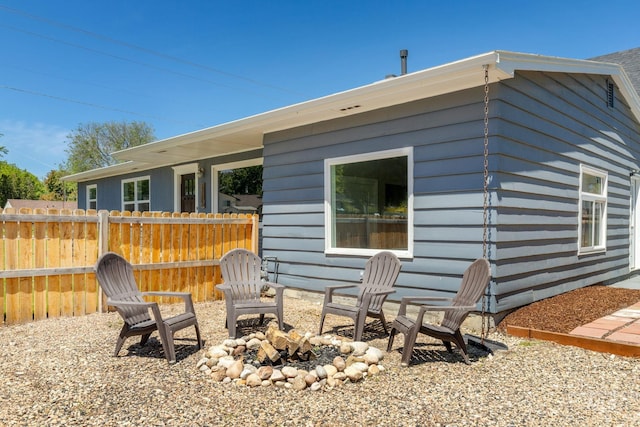 3716 W Palouse St, Boise, ID 83705 - back of property with an outdoor fire pit