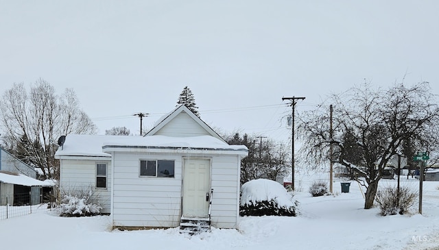 view of snow covered structure