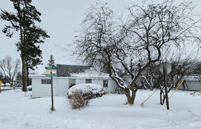 view of snowy exterior