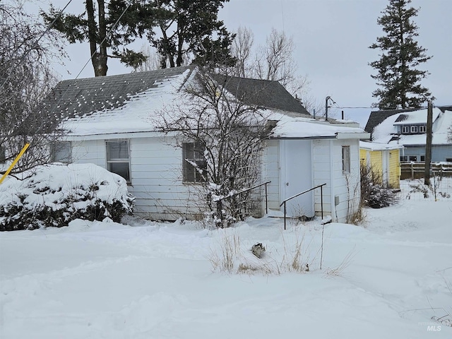 view of snowy exterior