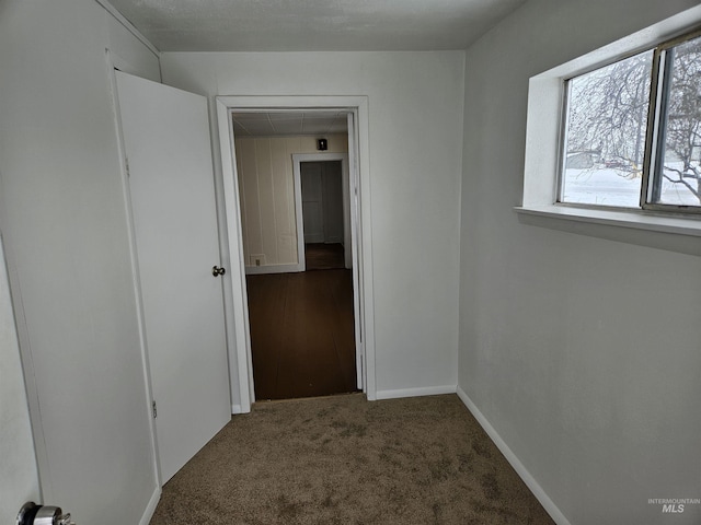 corridor featuring carpet flooring