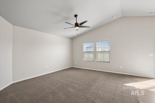 11177 Champlain Pl Unit 9, Caldwell, ID 83605 - carpeted empty room featuring lofted ceiling and ceiling fan