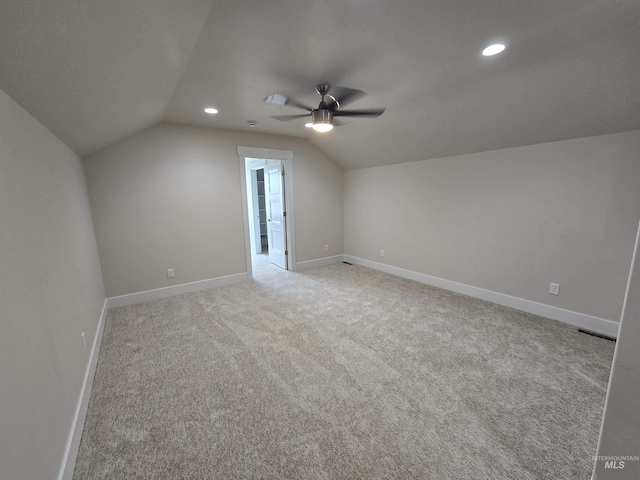 563 Full Moon Way, Twin Falls, ID 83301 - bonus room featuring ceiling fan, vaulted ceiling, light carpet, and recessed lighting